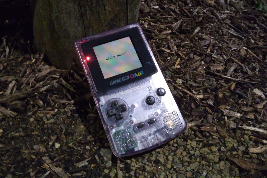 GameBoy Color faisant tourner la ROM produite dans cet article